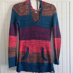 Roxy multicolored striped hooded sweater